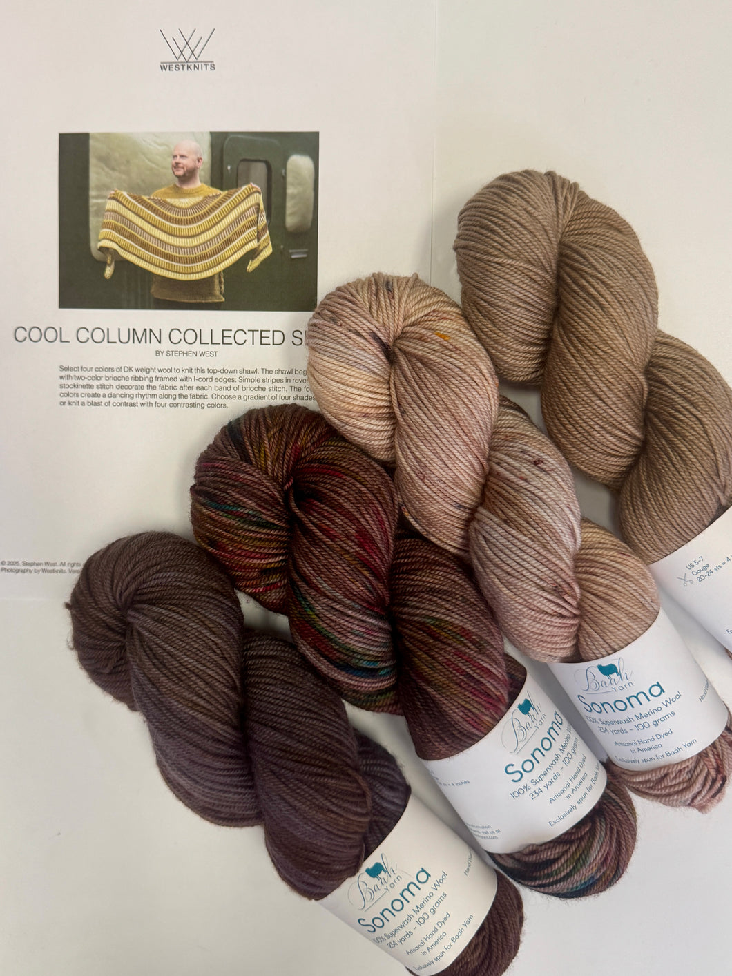 Cool Column Collected Shawl Stephen West knitting kit