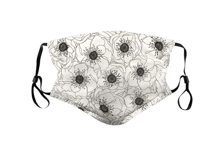 Flowery Reusable Face Covering With Adjustable Strap