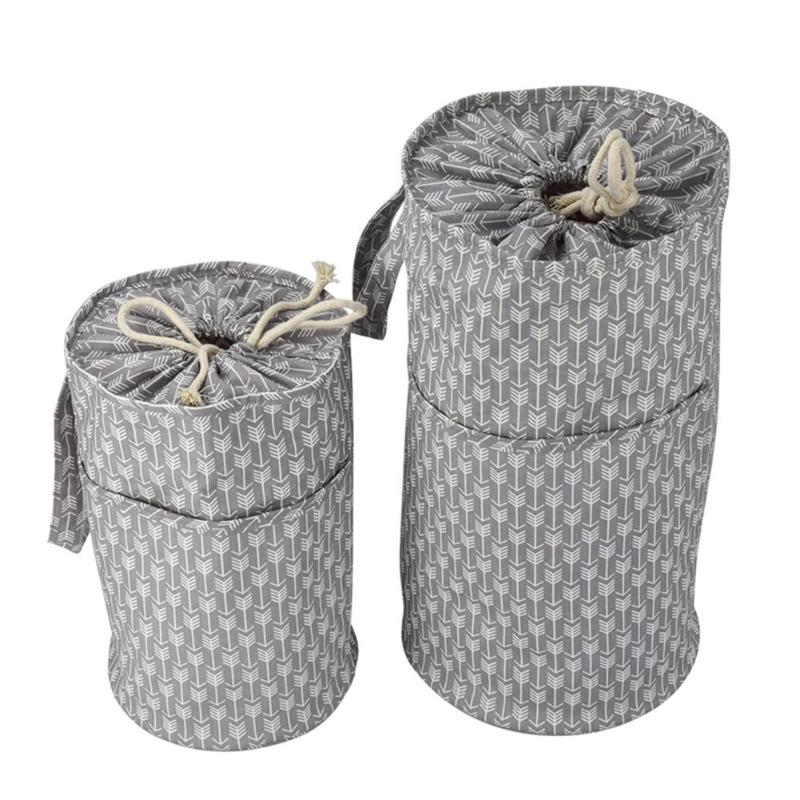 Grey Arrow Cylinder Yarn Bag