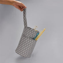 Grey Arrow Cylinder Yarn Bag