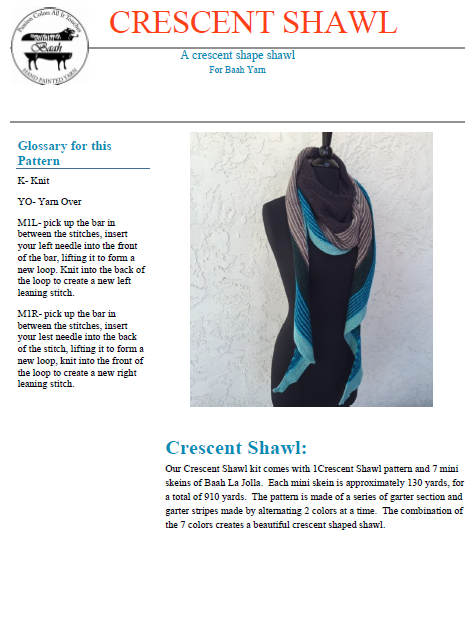 Crescent Shawl Pattern