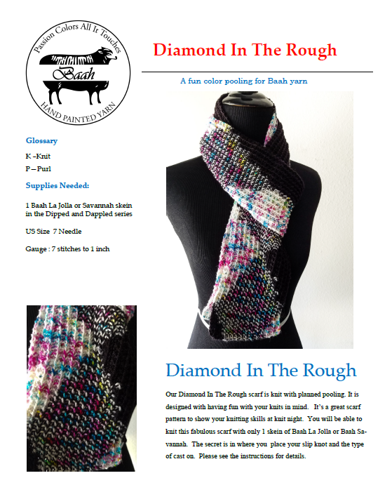 baah yarn diamond in the rough knitting pattern