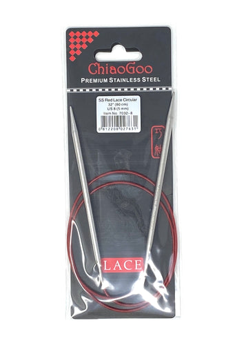 ChiaoGoo Red Lace Circular Needles - US 8 - 32 Inches