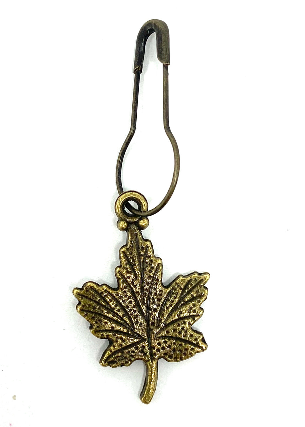 Leaf Stitch Marker Bronze