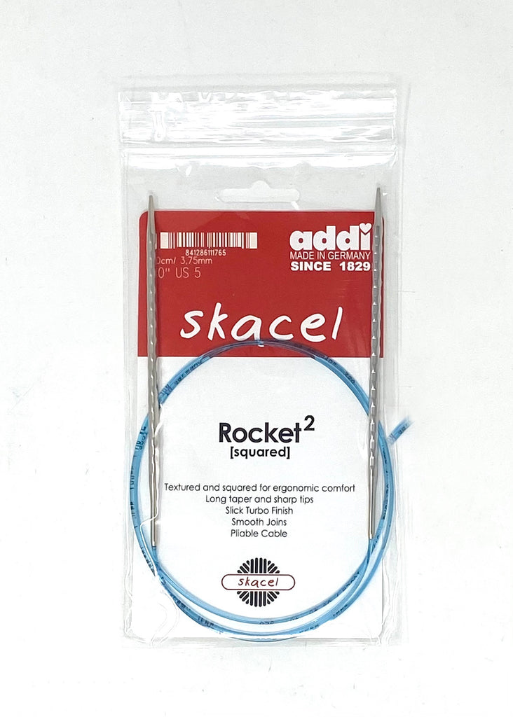Addi Rocket 2 Squared Brass Needles 32 Inch Nylon Cord Addi Rocket