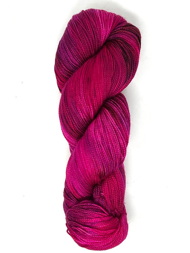 Hand-dyed, cotton and synthetic yarn, thick and thin, 400 yards, in hot  pink and purple with white -72