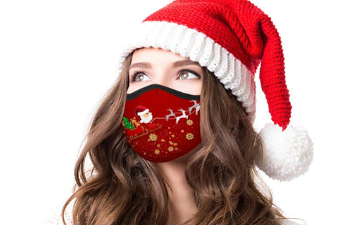 Santa's Sleigh Adjustable Face Covering